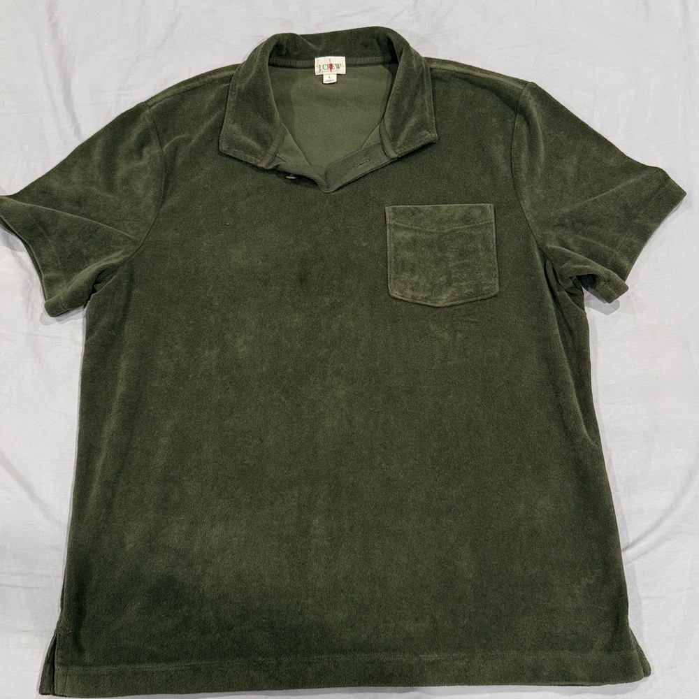 J.Crew Terry Cloth Johnny Collar Polo Shirt